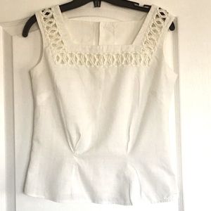 Vintage sleevesless white blouse size M